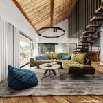 wysoki salon nowoczesna stodoła