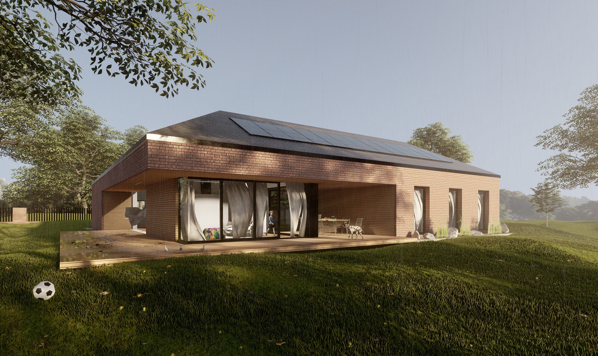 Barn House with Atrium