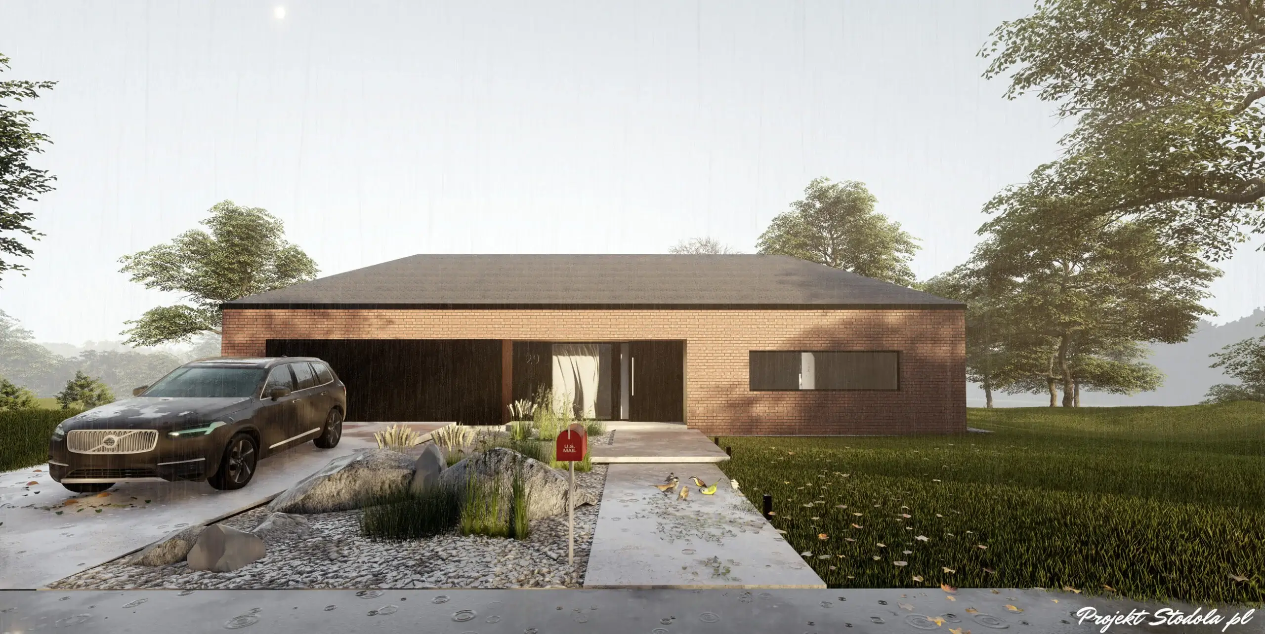 Barn House with Atrium